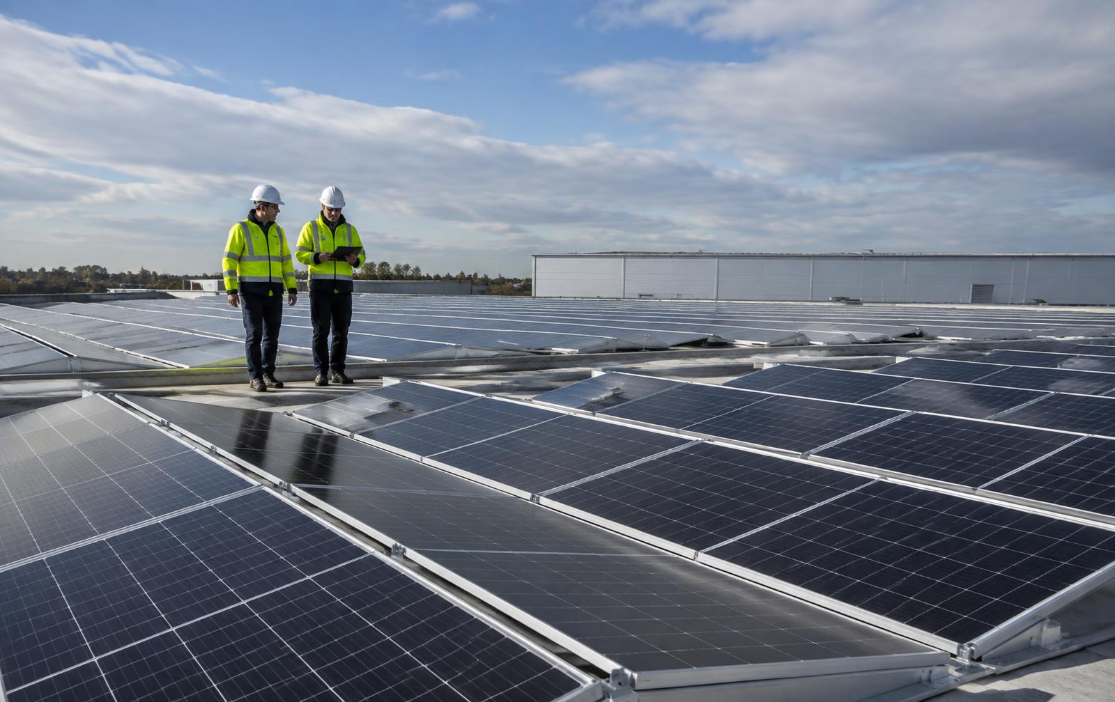 Large commercial rooftop solar installation